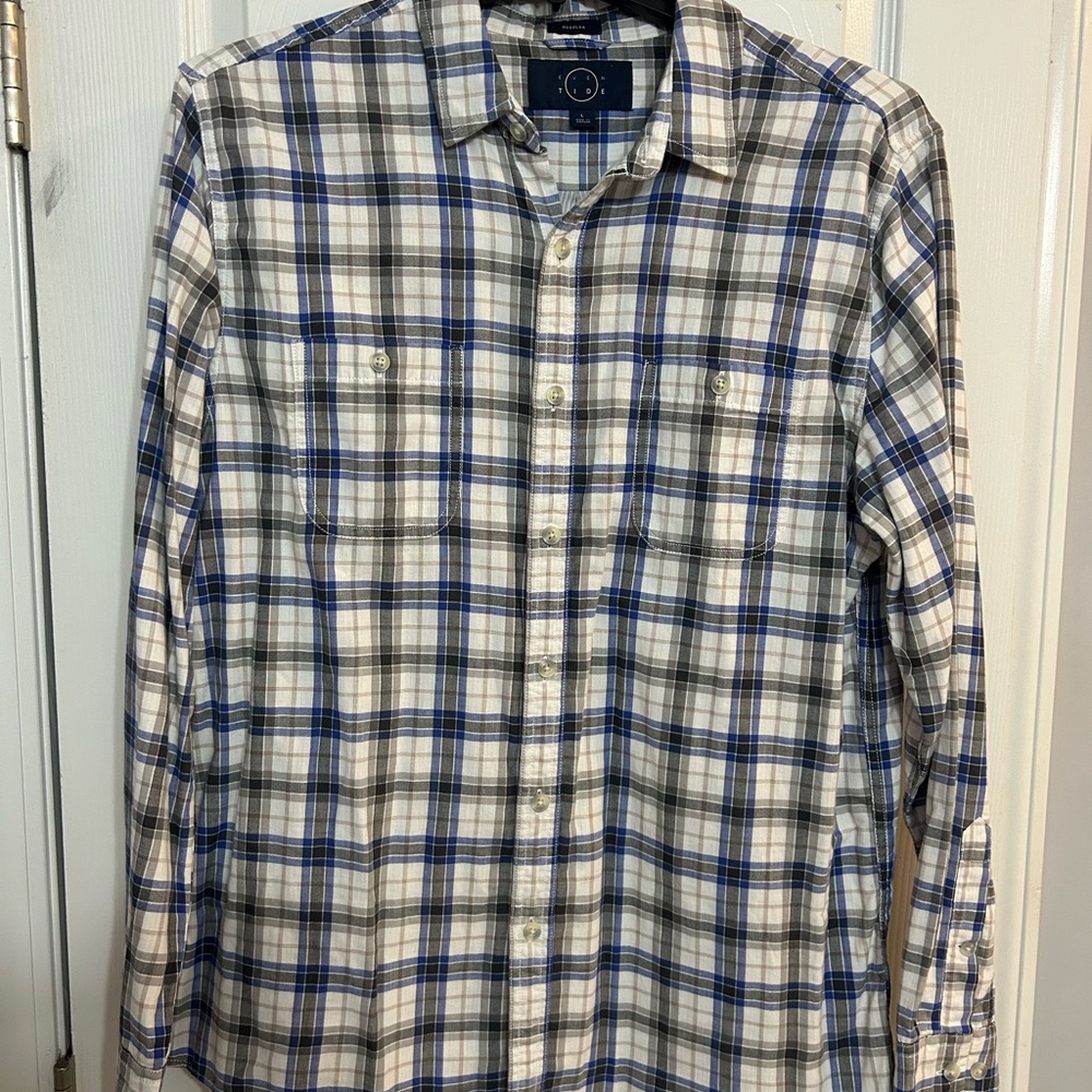 Men's Blue Plaid Shirt